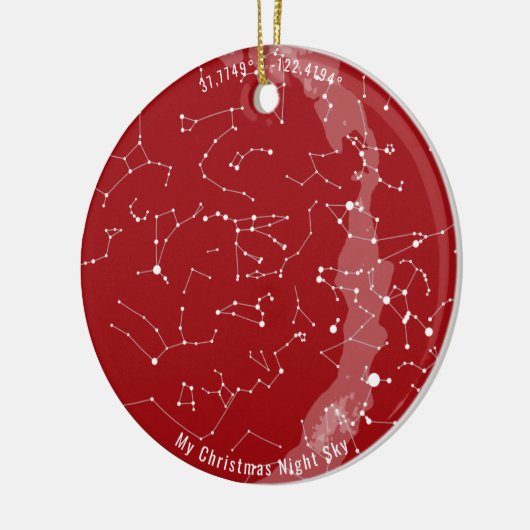 Aangepaste Star-kaart - keramische kerstversiering Keramisch Ornament (Links)