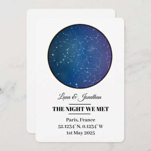 Aangepaste Star Map Kaart - Gepersonaliseerde Nigh (Voorkant / Achterkant)
