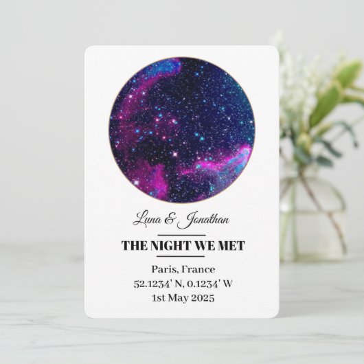 Aangepaste Star Map Kaart - Jubileum & huwelijksca (Staand voorkant)