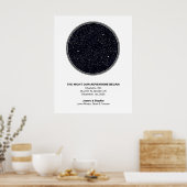 Aangepaste Star Map Print, Nacht We Met Jubileum Poster (Keuken)