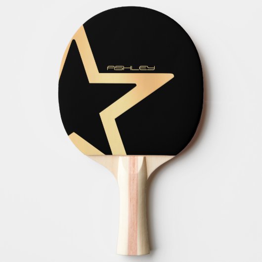 Aangepaste Star-voeding (zwart) Tafeltennisbatje (Voorkant)