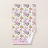 Aangepaste Starfish Seashell Blue Paars Pink Nauti Bad Handdoek (Handdoek)