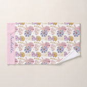 Aangepaste Starfish Seashell Blue Paars Pink Nauti Bad Handdoek (Handdoek)