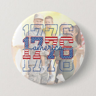 Aangepaste Stars & Stripes 1776 Amerika verjaardag Ronde Button 7,6 Cm