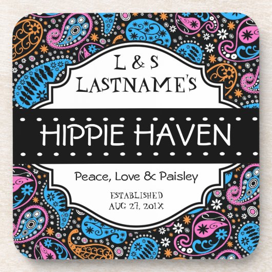 Aangepaste startbalk voor Hippie Hangout Drankjes Onderzetter (Voorkant)