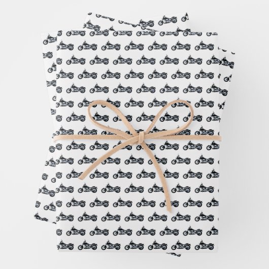 Aangepaste startdag motorfiets Inpakpapier Vel (In situ)