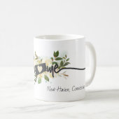 Aangepaste startstad van Connecticut State Rustic Koffiemok (Voorkant rechts)