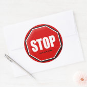 Aangepaste statiekticker stoppen ronde sticker (Envelop)
