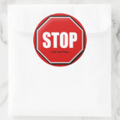 Aangepaste statiekticker stoppen ronde sticker (Tas)