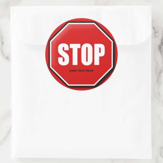 Aangepaste statiekticker stoppen ronde sticker (Tas)