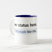 Aangepaste status Facebook duikt op Tweekleurige Koffiemok (Voorkant links)