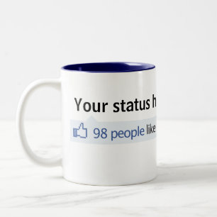 Aangepaste status Facebook duikt op Tweekleurige Koffiemok