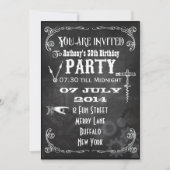 Aangepaste Steampunk Chalkboard Birthday Party nod Kaart (Voorkant)