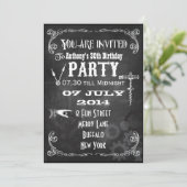 Aangepaste Steampunk Chalkboard Birthday Party nod Kaart (Staand voorkant)