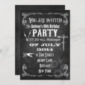 Aangepaste Steampunk Chalkboard Birthday Party nod Kaart (Voorkant / Achterkant)