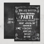 Aangepaste Steampunk krijtbord verjaardagsfeest ui Kaart (Voorkant / Achterkant)