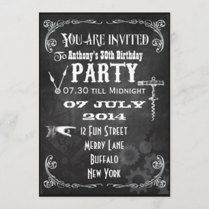 Aangepaste Steampunk krijtbord verjaardagsfeest ui Kaart