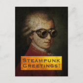 Aangepaste Steampunk Mozart Stationery Briefkaart (Voorkant)
