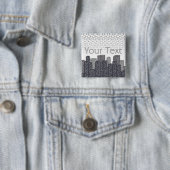 Aangepaste stedelijke stadslandschaps tinten grijs vierkante button 5,1 cm (In situ)