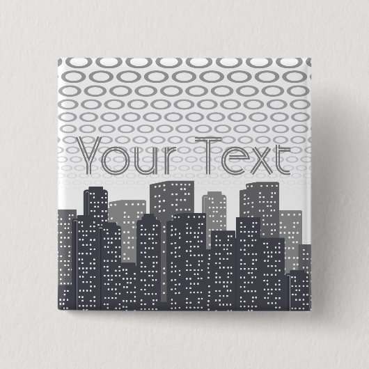 Aangepaste stedelijke stadslandschaps tinten grijs vierkante button 5,1 cm (Voorkant)