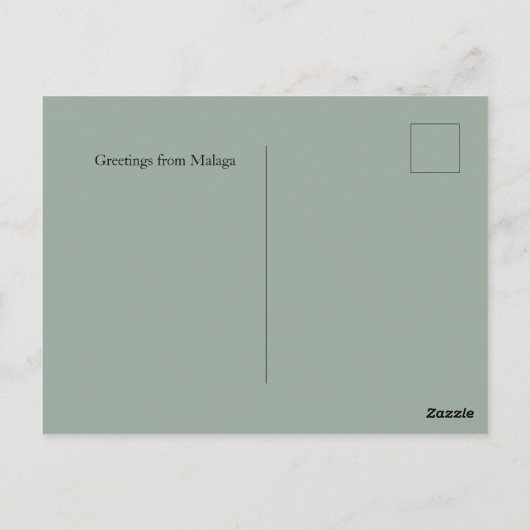 Aangepaste steden op de wereldmarkt van Malaga Briefkaart (Achterkant)