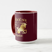 Aangepaste Steenbok Zodiac teken Gouden Maroon Lux Mok (Voorkant links)
