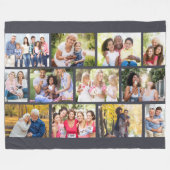 Aangepaste steenrooster - Grauwe 12 foto Fleece Deken (Voorkant (Horizontaal))