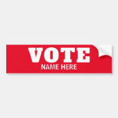 Aangepaste stemming kiezers kandidaat verkiezing bumpersticker (Voorkant)