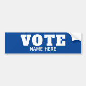 Aangepaste stemming kiezers kandidaat verkiezing bumpersticker (Voorkant)