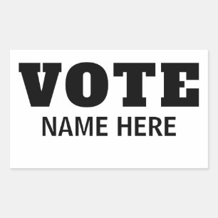 Aangepaste stemming kiezers kandidaat verkiezing rechthoekige sticker