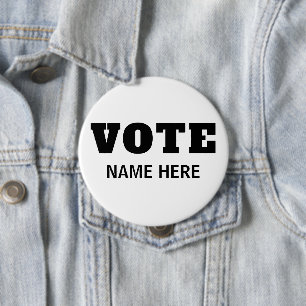 Aangepaste stemming kiezers kandidaat verkiezing ronde button 4,0 cm