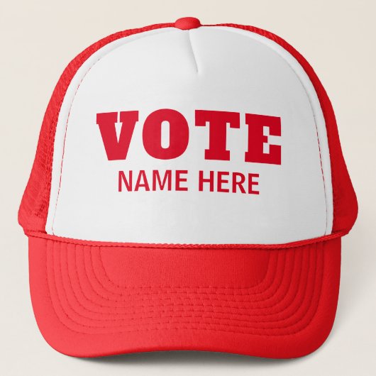 Aangepaste stemming kiezers kandidaat verkiezing trucker pet (Voorkant)