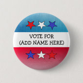 Aangepaste "Stemming voor" Verkiezing Naam Button (Voorkant)