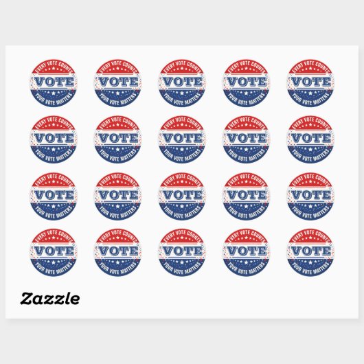 Aangepaste stemsticker ronde sticker (Vel)