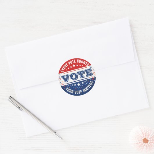 Aangepaste stemsticker ronde sticker (Envelop)