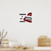 Aangepaste Steno Red Machine Afdrukken Poster (Keuken)