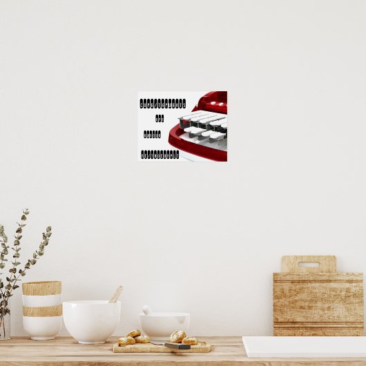 Aangepaste Steno Red Machine Afdrukken Poster (Keuken)