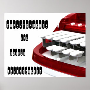 Aangepaste Steno Red Machine Afdrukken Poster