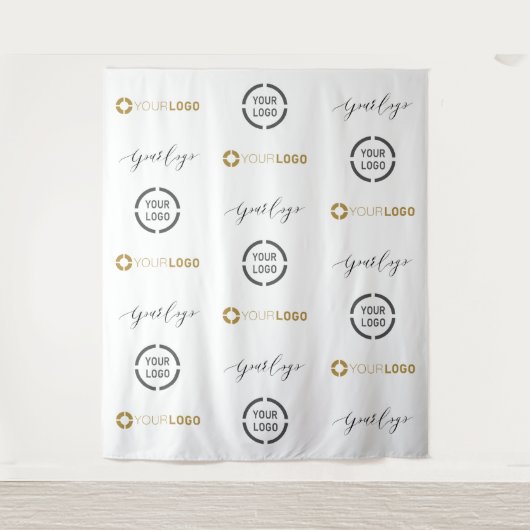 Aangepaste Step & Repeat Drie Logo Evenementen Ach Wandkleed (Voorkant)