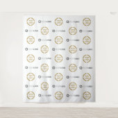 Aangepaste Step & Repeat twee Logo Evenementen Ach Wandkleed (Voorkant)