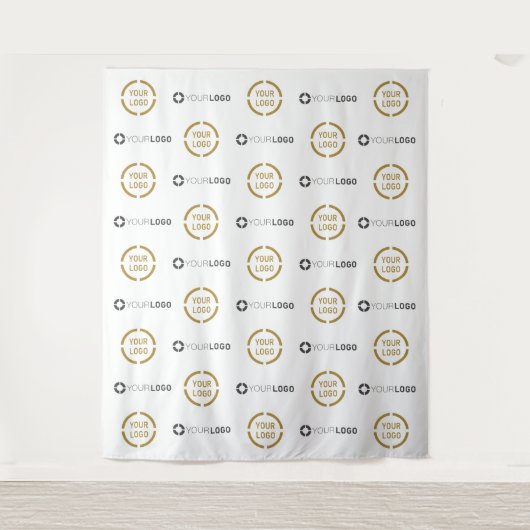 Aangepaste Step & Repeat twee Logo Evenementen Ach Wandkleed (Voorkant)