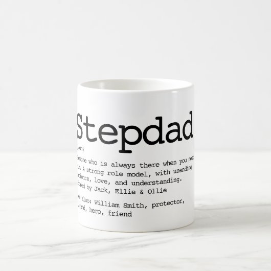 Aangepaste Stepdad Definition Black en White Koffiemok (Center)