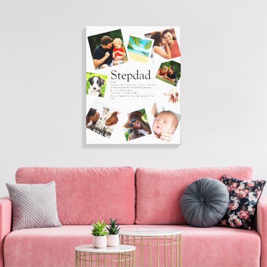 Aangepaste Stepdad Definition Name 9 Foto Canvas Afdruk (Insitu (Woonkamer))