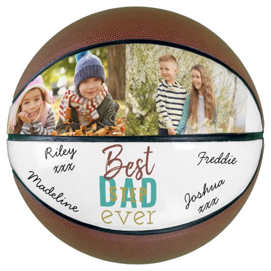 Aangepaste Stepdad-foto ondertekend Basketbal (Voorkant)