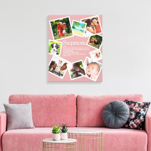 Aangepaste Stepmam Definition Blush Pink 9 Foto Canvas Afdruk (Insitu (Woonkamer))