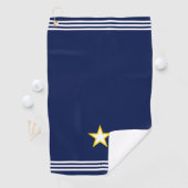 Aangepaste ster en drie strepen op marineblauw golfhanddoek (Insitu)