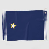 Aangepaste ster en drie strepen op marineblauw golfhanddoek (Horizontaal)