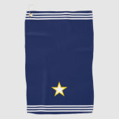 Aangepaste ster en drie strips op Navy Blue Golfhanddoek (Voorkant)