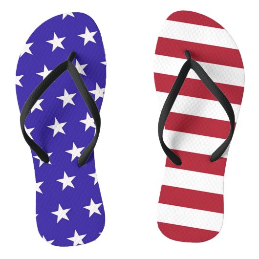 Aangepaste ster en strepen Amerikaanse kleuren Teenslippers (Voetbed)