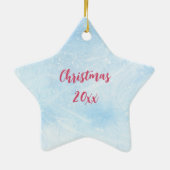 Aangepaste ster voor Noordpool of kerstmis Keramisch Ornament (Achterkant)